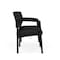 Lesro Lenox Steel 2 Seater with Center Arm, Black Seat, Black Back, 43.5 W 24.5 L 32 H, Linette Vinyl Seat LS2103 - alternate 2